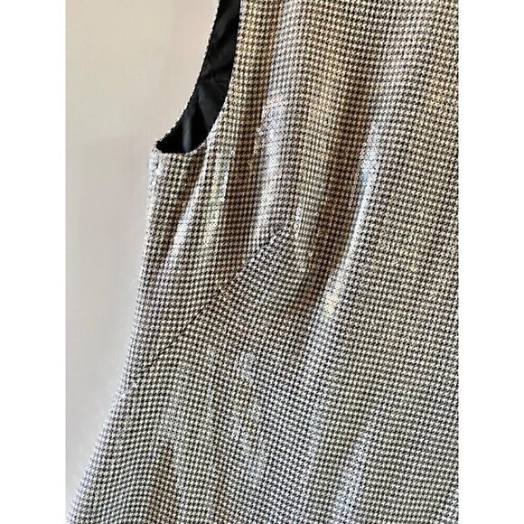 Ralph Lauren Purple Label Corsica Cocktail Dress 10 Houndstooth Sequins - Picture 5 of 14